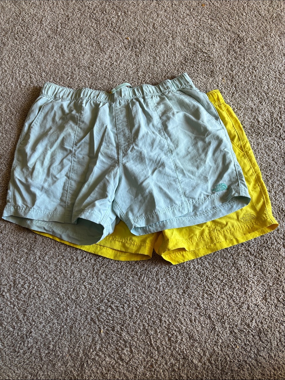 The North Face Light Blue and Yellow Men's Swim Shorts Duo